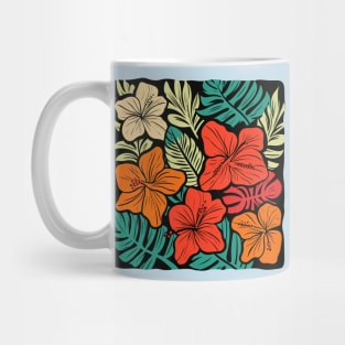 Hawaiian Floral Block Print Mug